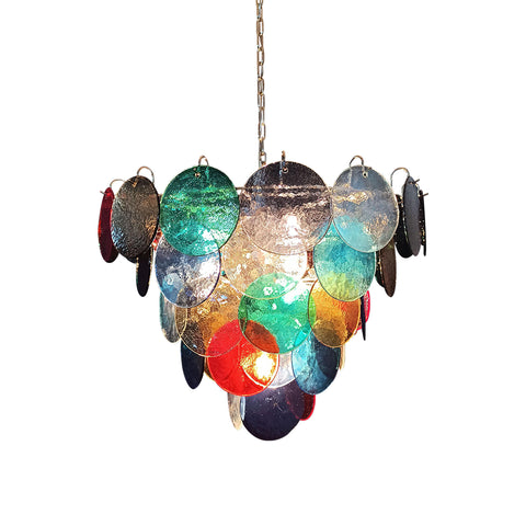 Elegant Murano Disc Multicolored Chandelier | Korewolamp