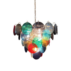 Elegant Murano Disc Multicolored Chandelier