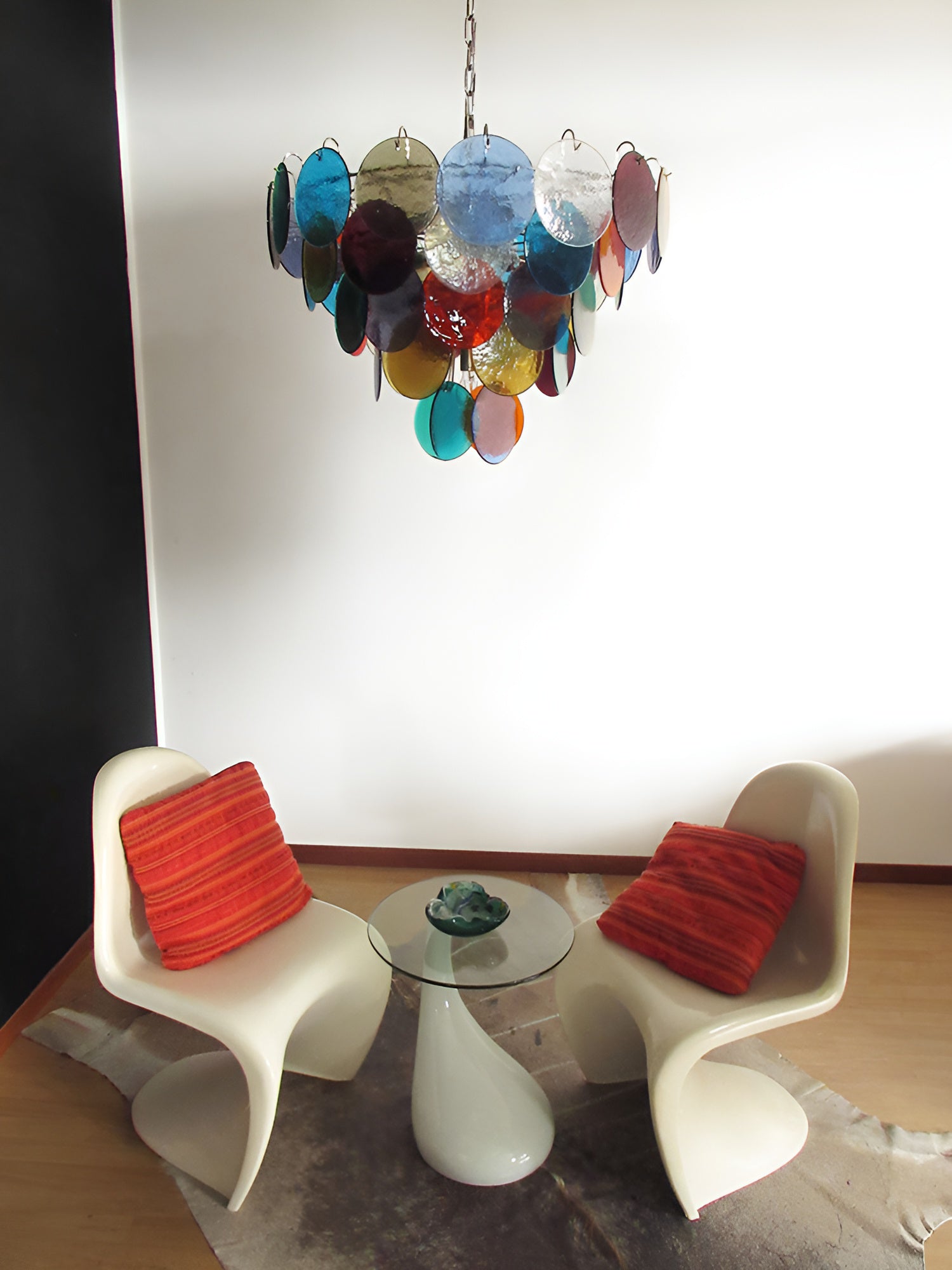 Elegant Murano Disc Multicolored Chandelier