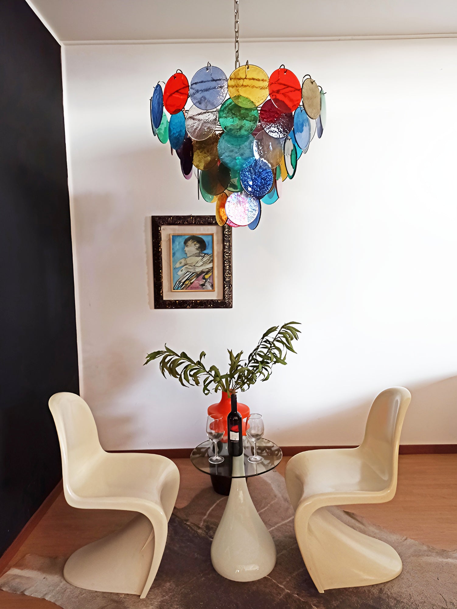 Elegant Murano Disc Multicolored Chandelier