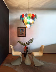 Elegant Murano Disc Multicolored Chandelier