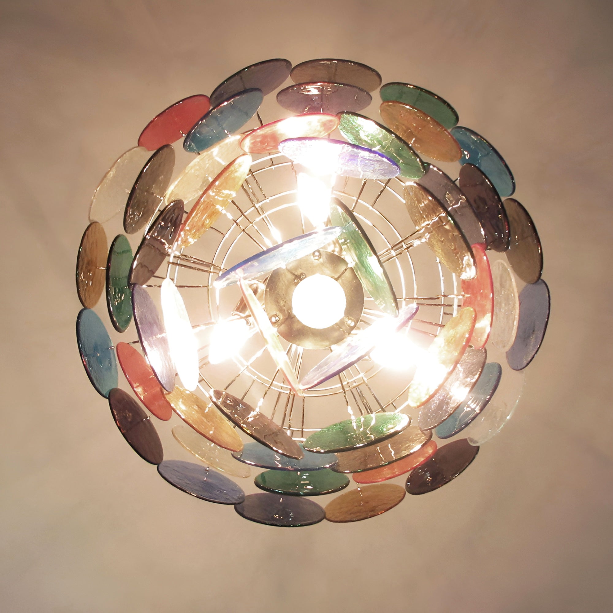 Elegant Murano Disc Multicolored Chandelier