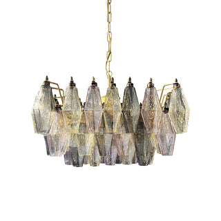 Elegant Murano Poliedri Multicolored Glass Chandelier