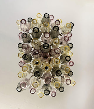 Elegant Murano Poliedri Multicolored Glass Chandelier