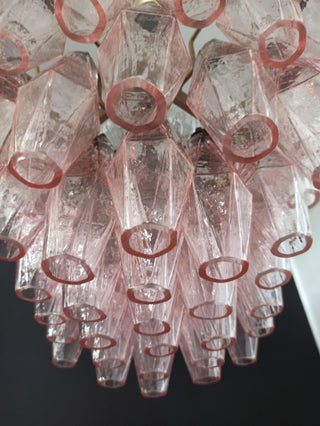 Elegant Murano Poliedri Pink Glass Chandelier