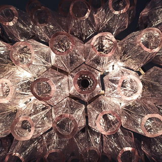 Elegant Murano Poliedri Pink Glass Chandelier