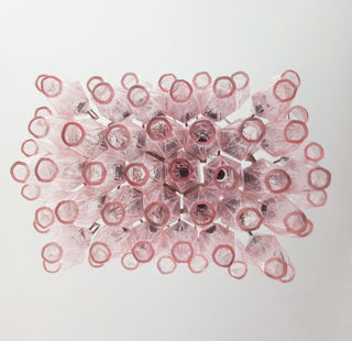 Elegant Murano Poliedri Pink Glass Chandelier