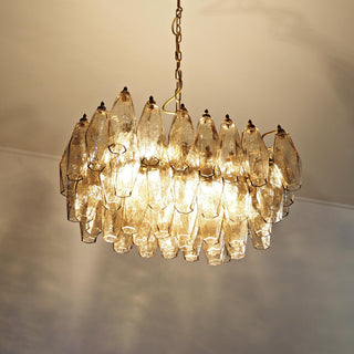 Elegant Murano Poliedri Smoked Glass Chandelier