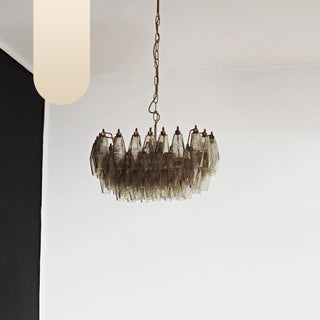 Elegant Murano Poliedri Smoked Glass Chandelier