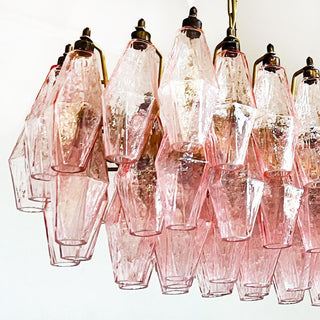 Elegant Pink Murano Poliedri Glass Chandelier