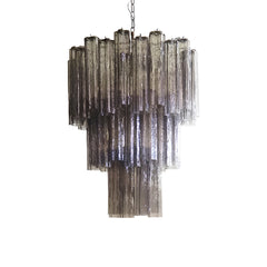 Elegant Smoke Murano Glass Tube Chandelier