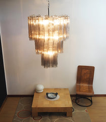 Elegant Smoke Murano Glass Tube Chandelier