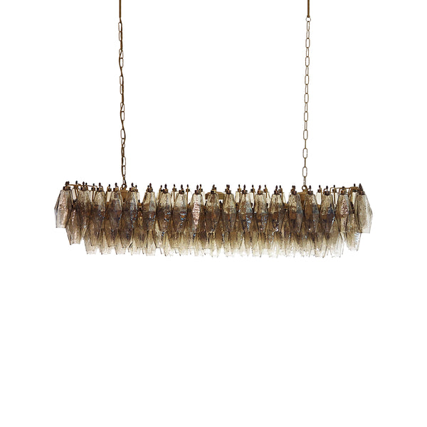 Elegant Smoked Murano Poliedri Chandelier