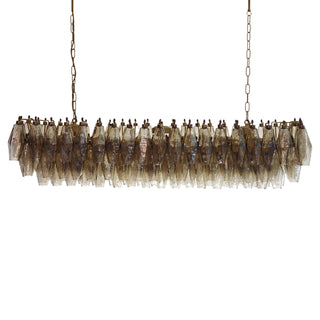 Elegant Smoked Murano Poliedri Glass Chandelier