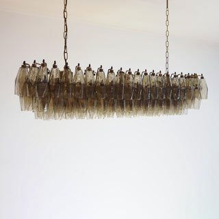 Elegant Smoked Murano Poliedri Glass Chandelier