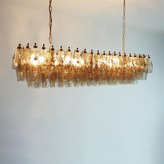 Elegant Smoked Murano Poliedri Glass Chandelier