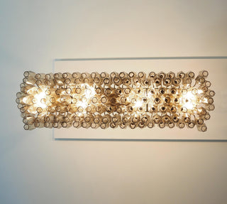 Elegant Smoked Murano Poliedri Glass Chandelier