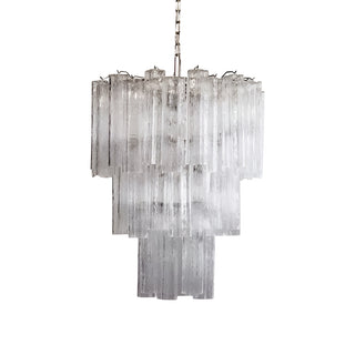 Elegant Transparent Murano Glass Tube Chandelier