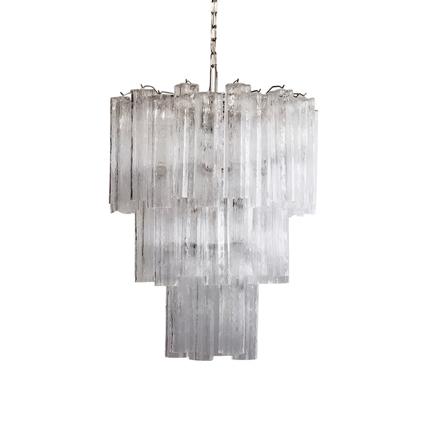 Elegant Transparent Murano Glass Tube Chandelier