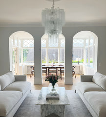 Elegant Transparent Murano Glass Tube Chandelier