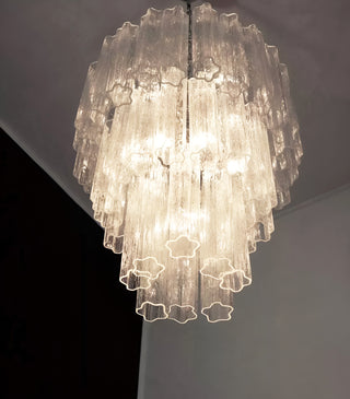 Elegant Transparent Murano Glass Tube Chandelier