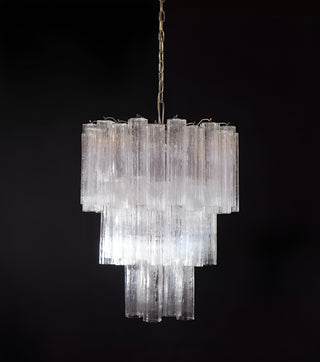 Elegant Transparent Murano Glass Tube Chandelier