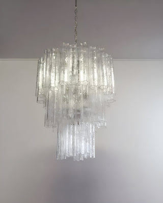 Elegant Transparent Murano Glass Tube Chandelier