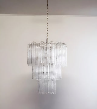 Elegant Transparent Murano Glass Tube Chandelier