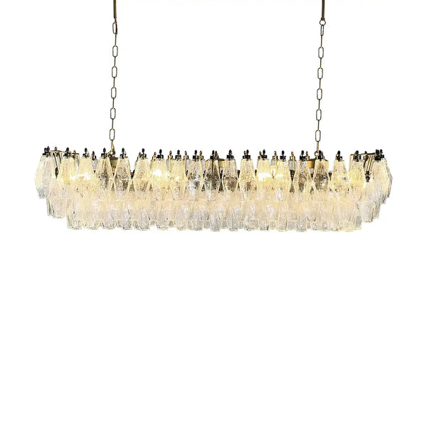 Elegant Transparent Murano Poliedri Chandelier