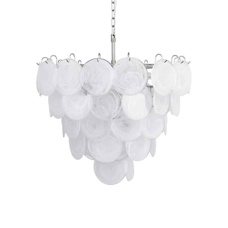 Elegant White Murano Disc Chandelier | Korewolamp