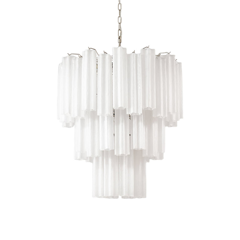 Elegant White Murano Glass Tube Chandelier | Korewolamp