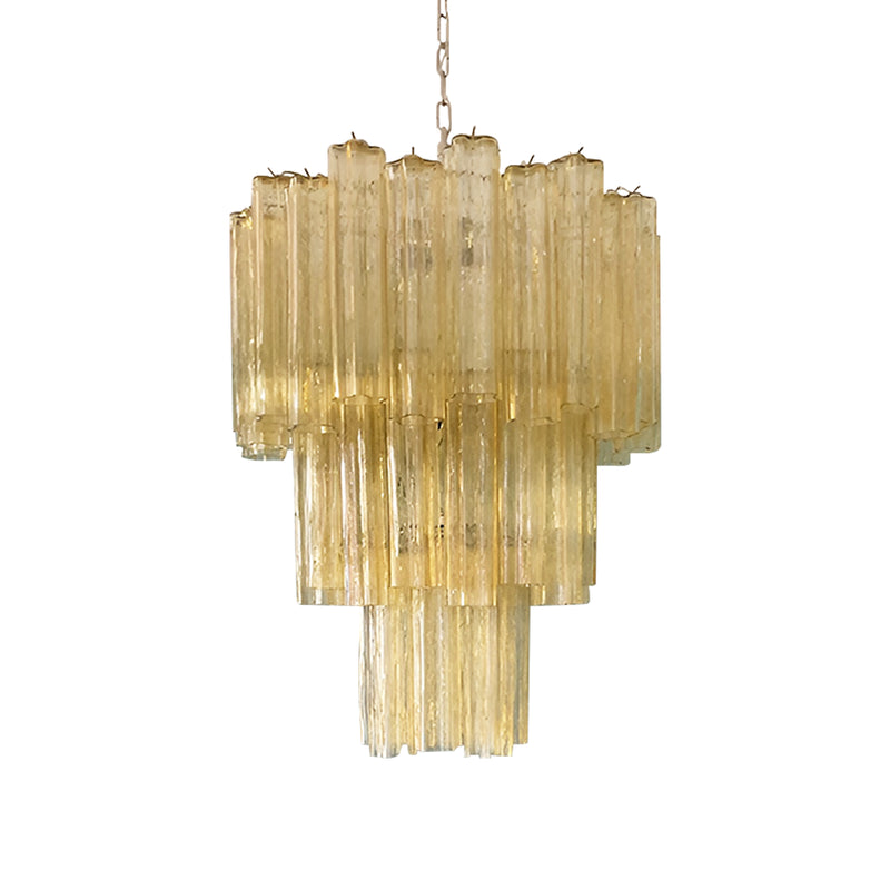 Elegant Yellow Murano Glass Tube Chandelier | Korewolamp