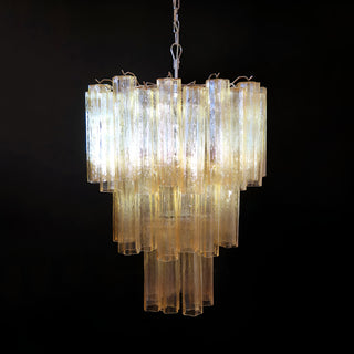 Elegant Yellow Murano Glass Tube Chandelier