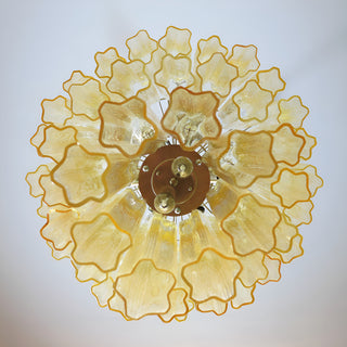 Elegant Yellow Murano Glass Tube Chandelier