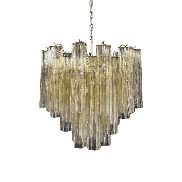 Fantastic Murano Amber Glass Tube Chandelier