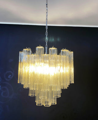 Fantastic Murano Amber Glass Tube Chandelier