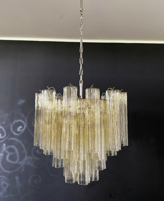 Fantastic Murano Amber Glass Tube Chandelier