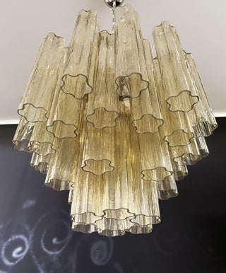 Fantastic Murano Amber Glass Tube Chandelier