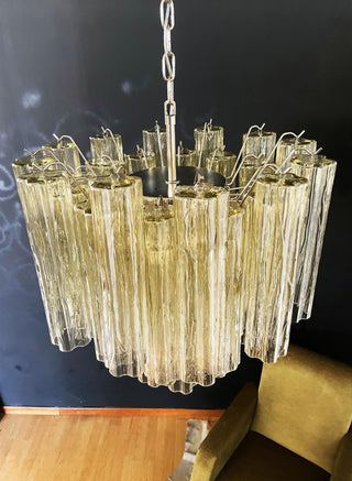 Fantastic Murano Amber Glass Tube Chandelier