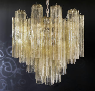 Fantastic Murano Amber Glass Tube Chandelier