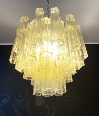 Fantastic Murano Amber Glass Tube Chandelier