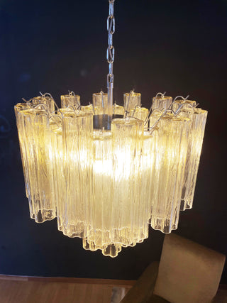 Fantastic Murano Amber Glass Tube Chandelier