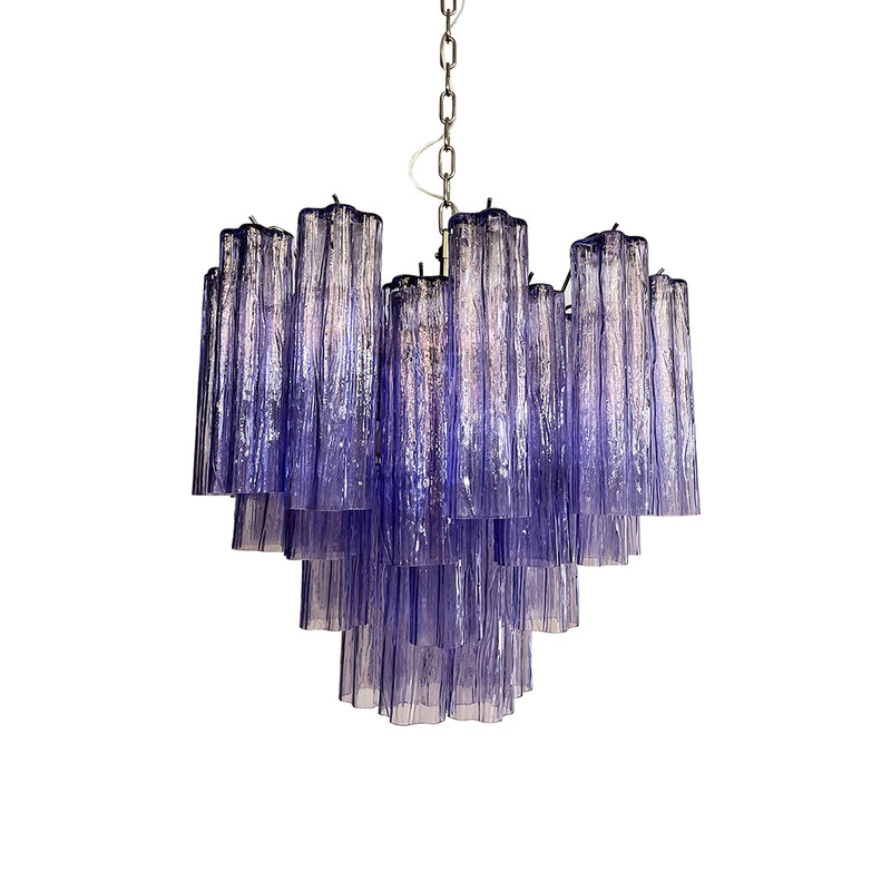 Fantastic Murano Amethyst Glass Tube Chandelier | Korewolamp