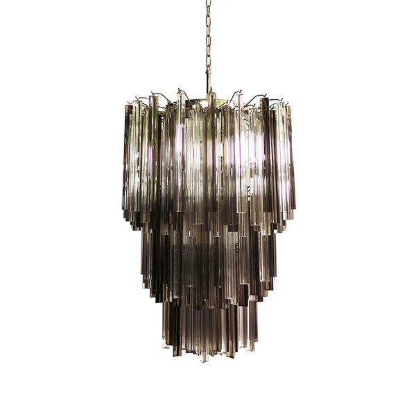 Fantastic Murano Prisms Smoked Transparent Chandelier