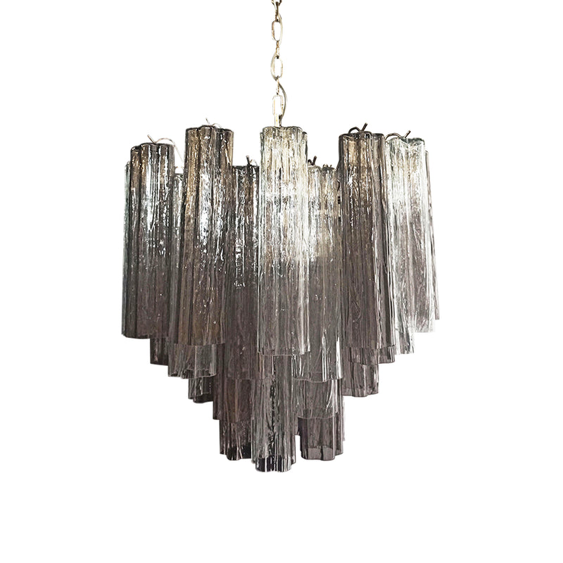 Fantastic Murano Smoked Glass Tube Chandelier | Korewolamp