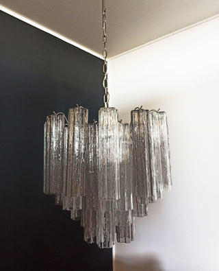 Fantastic Murano Smoked Glass Tube Chandelier