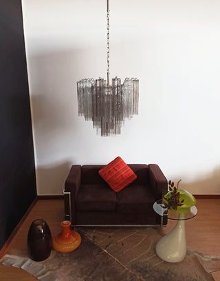 Fantastic Murano Smoked Glass Tube Chandelier