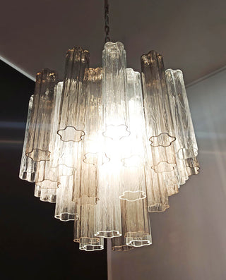 Fantastic Murano Smoked Glass Tube Chandelier