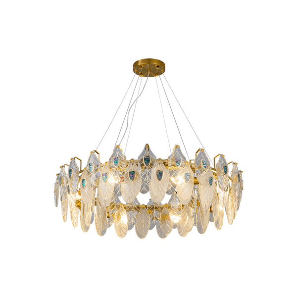 Feather Crystal Abalone Chandelier