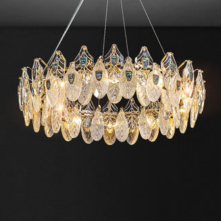 Feather Crystal Abalone Chandelier